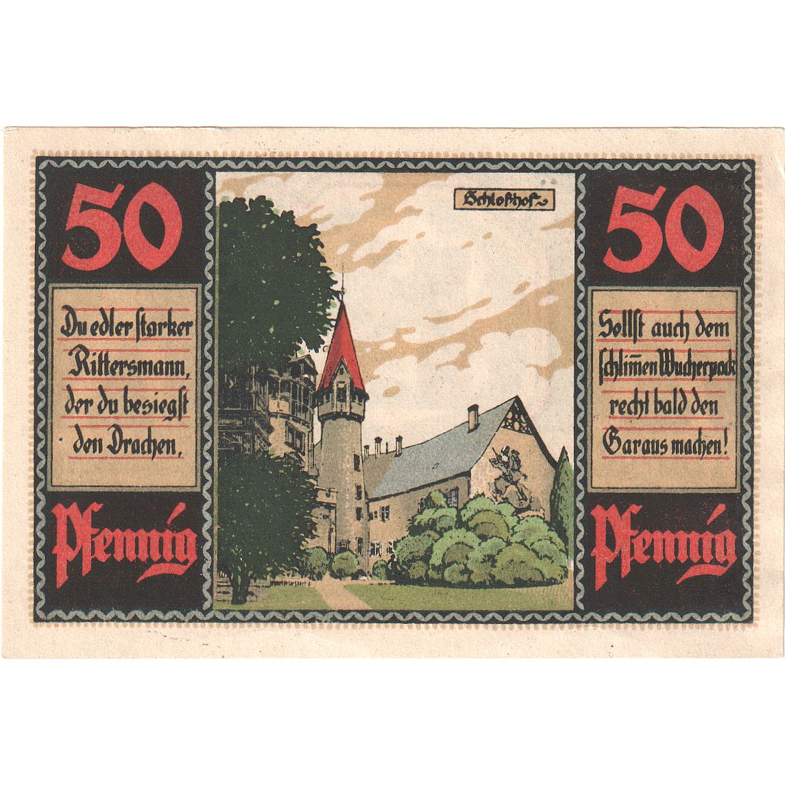 Geldschein, Deutschland, Heldburg, 50 Pfennig, village, 1921, UNZ, Mehl:594.1