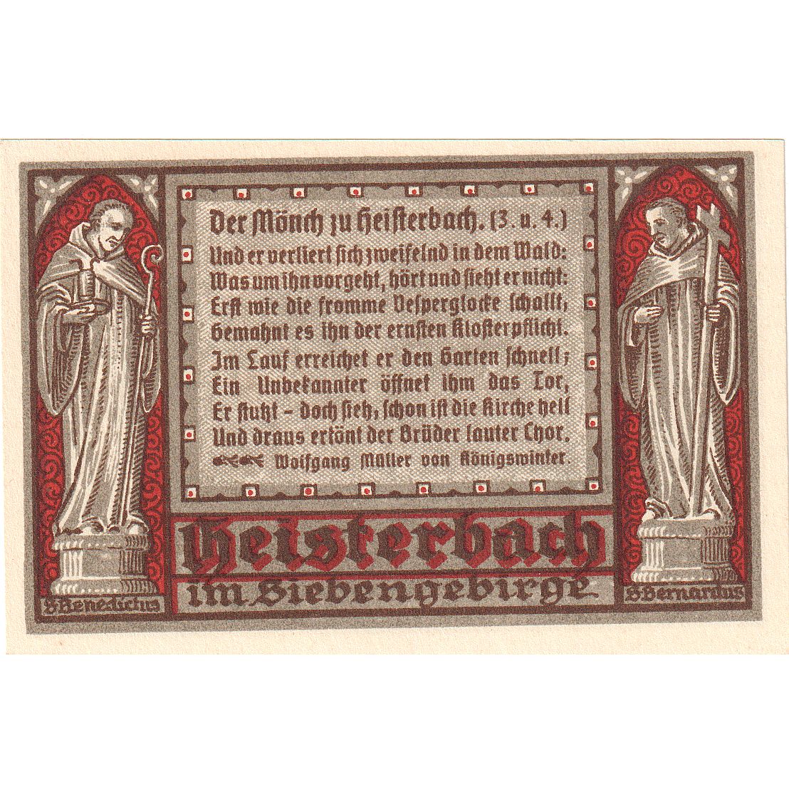 Alemanha, Heisterbach, 50 Pfennig, 1921-07-31, UNC(63)