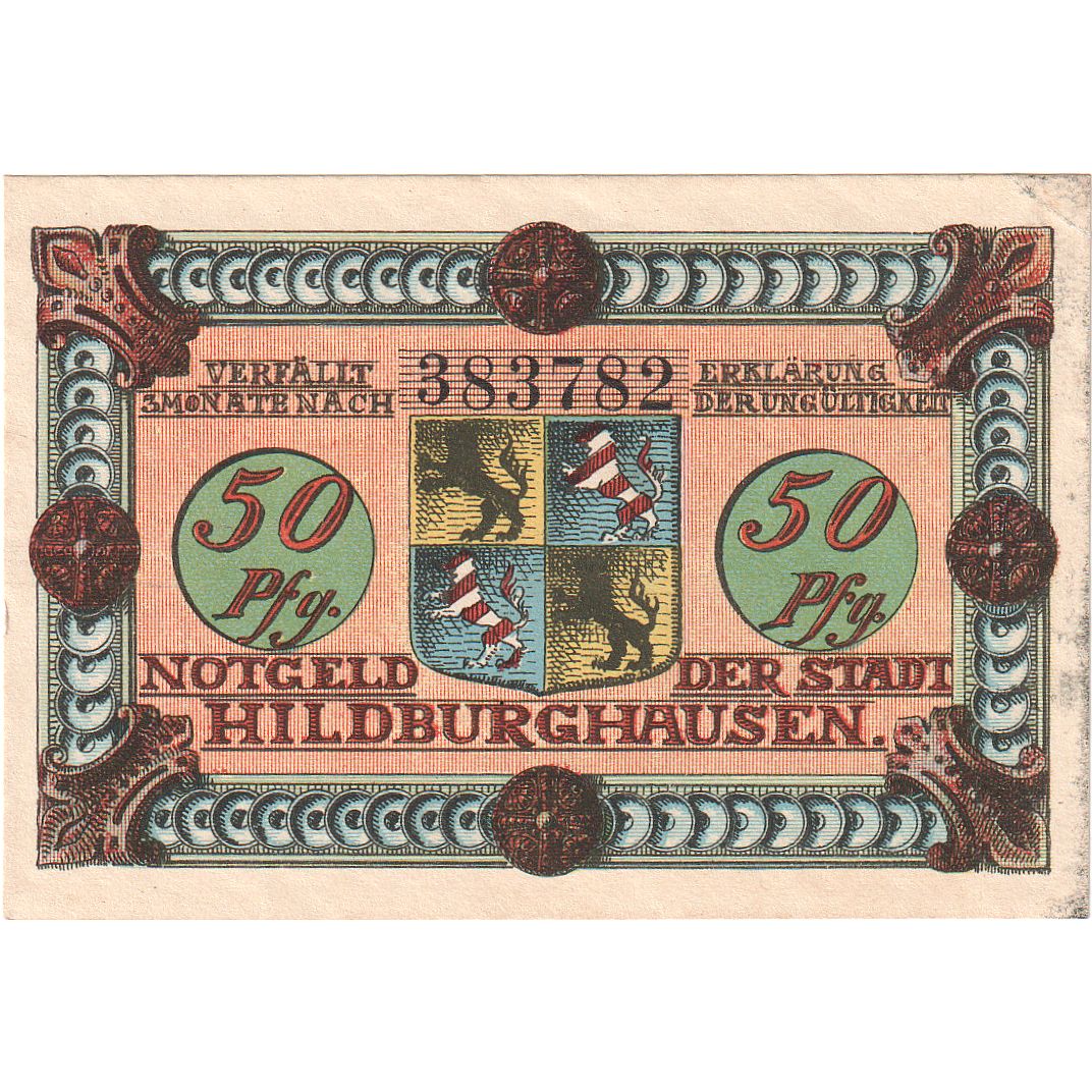 Geldschein, Deutschland, Hildburghausen, 50 Pfennig, femme, O.D, KM:205, UNZ