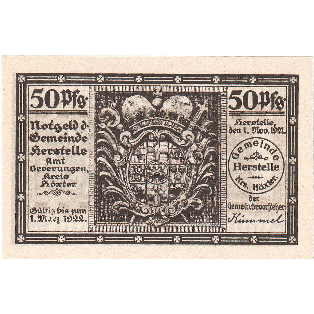 Geldschein, Deutschland, Herstelle, 50 Pfennig, personnage, 1921, 1921-11-01