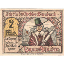 Banknote, Germany, Hann. Münden, 2 Mark, personnage, O.D, UNC(65-70)