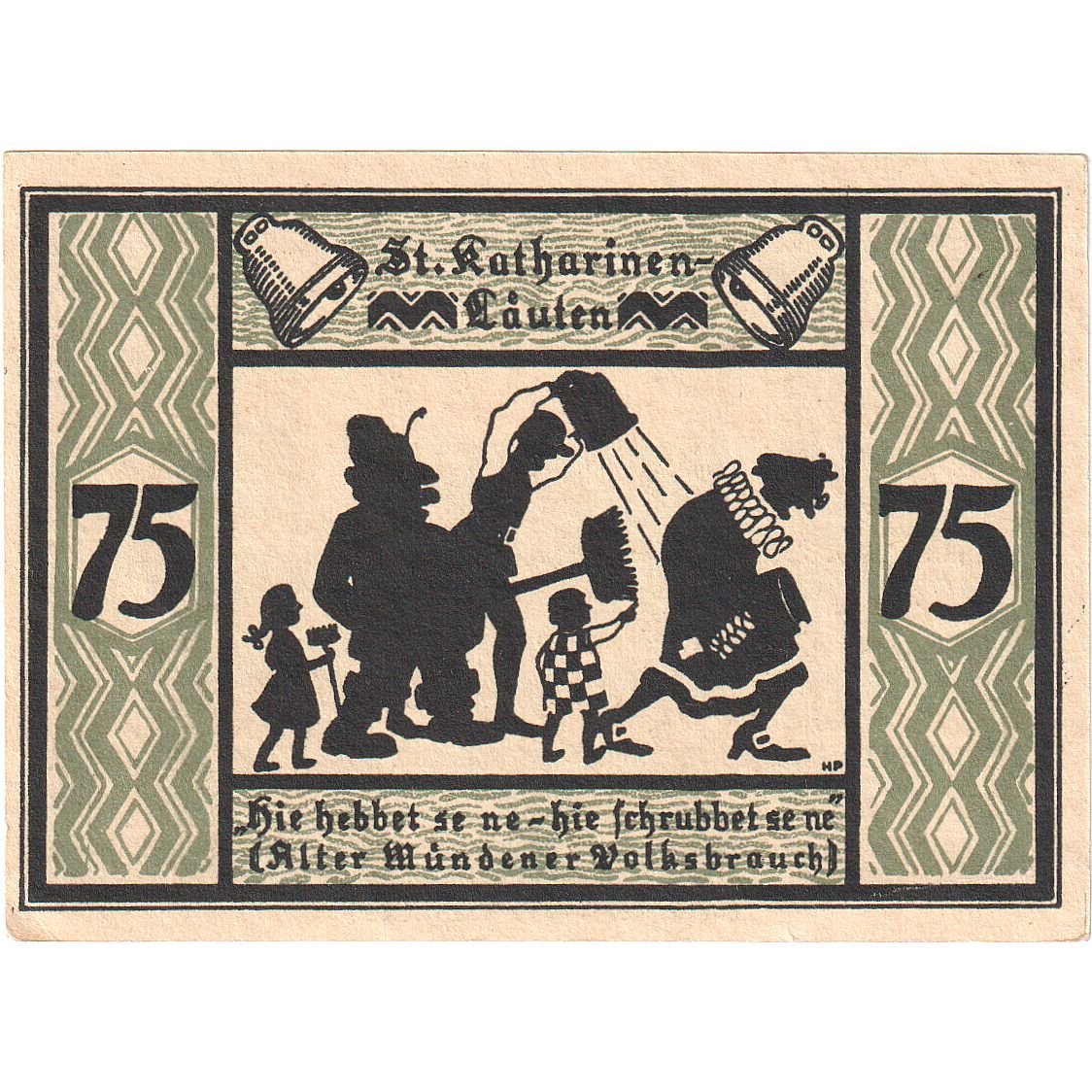 Geldschein, Deutschland, Hann. Münden, 75 Pfennig, personnage, O.D, UNZ