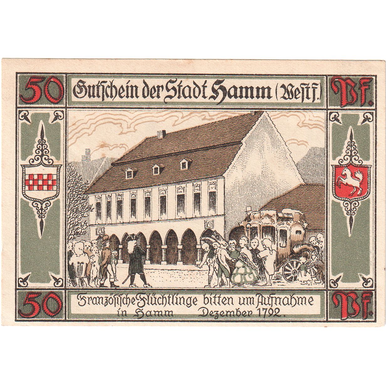 Billet, Allemagne, Hamm, 50 Pfennig, Maison, 1921, 1921-10-01, NEUF, Mehl:568.4