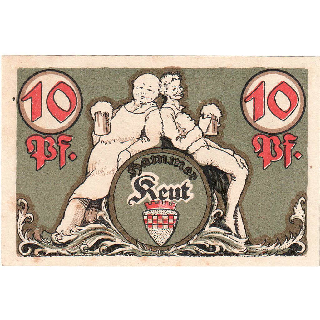 Banknot, Niemcy, Hamm, 10 Pfennig, personnage, 1921, 1921-10-01, UNC(65-70)