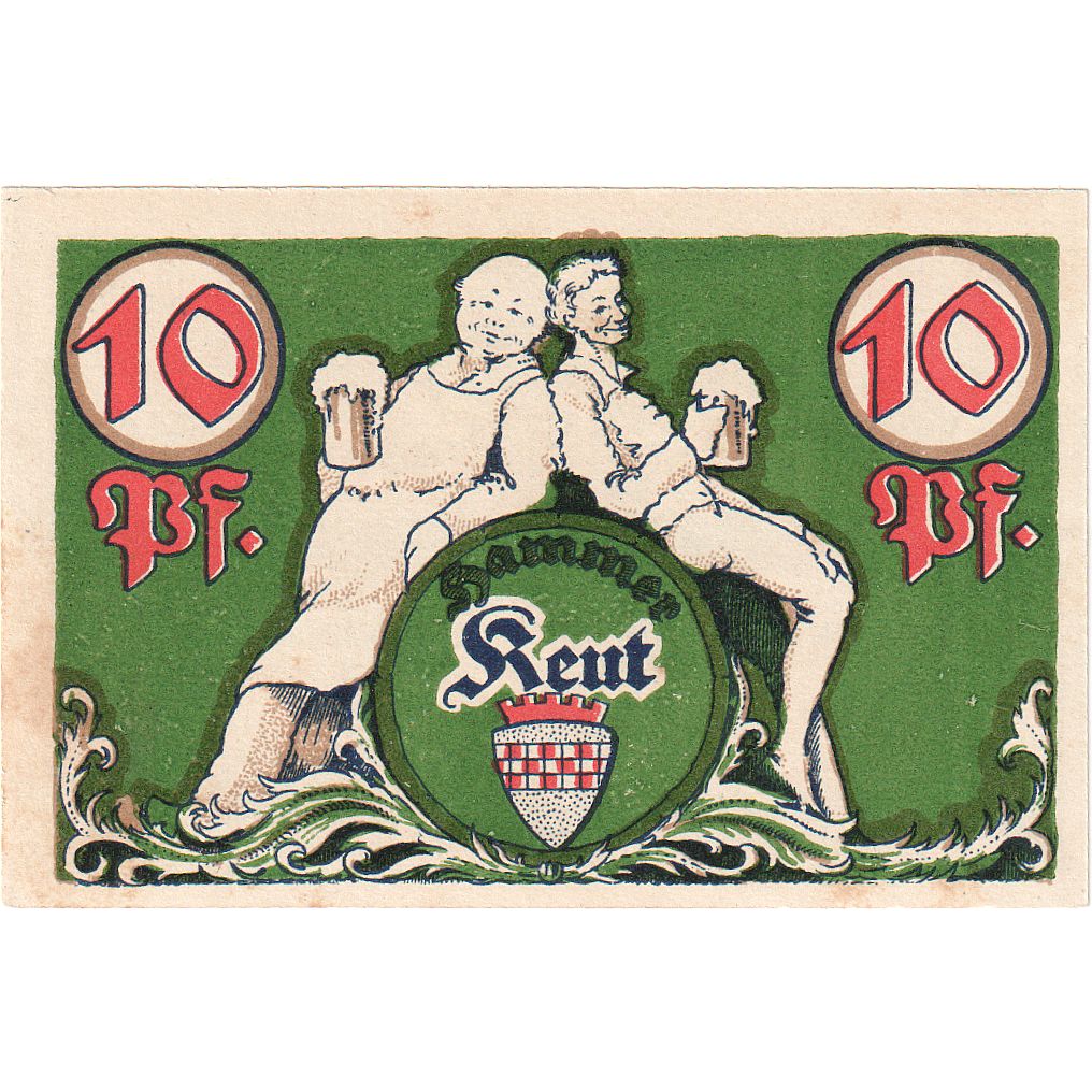 Geldschein, Deutschland, Hamm, 10 Pfennig, personnage 1, 1921, 1921-10-01, UNZ