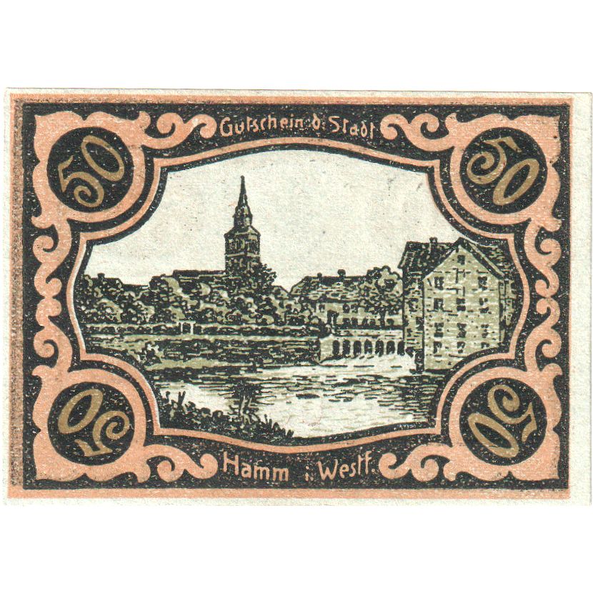 Banconote, Germania, Hamm, 50 Pfennig, paysage, 1921, 1921-10-01, FDS