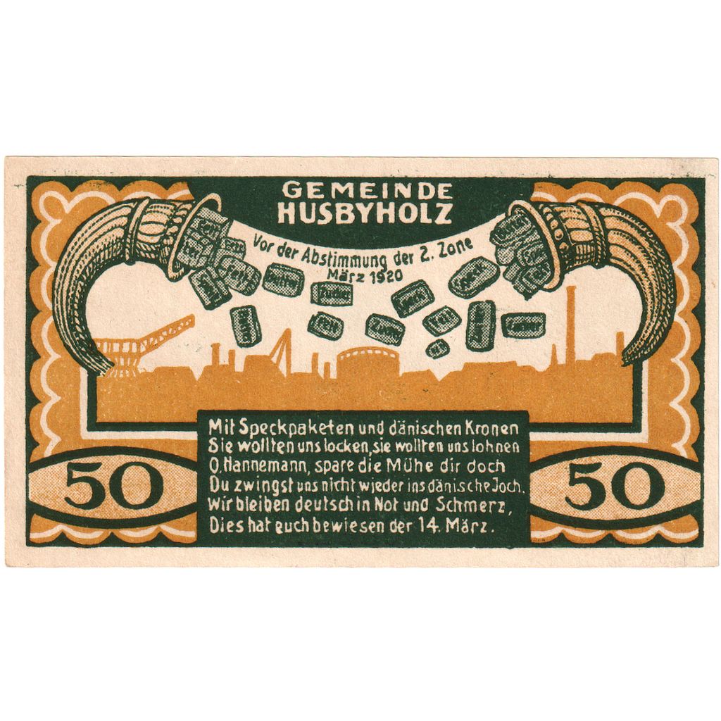 Geldschein, Deutschland, Husbyholz, 50 Pfennig, moulin, 1921, 1921-12-31, UNZ-