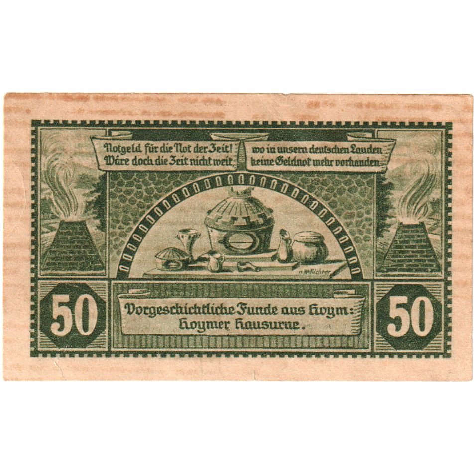 Banconote, Germania, Hoym, 50 Pfennig, table, 1921, 1921-05-17, SPL, Mehl:634.3