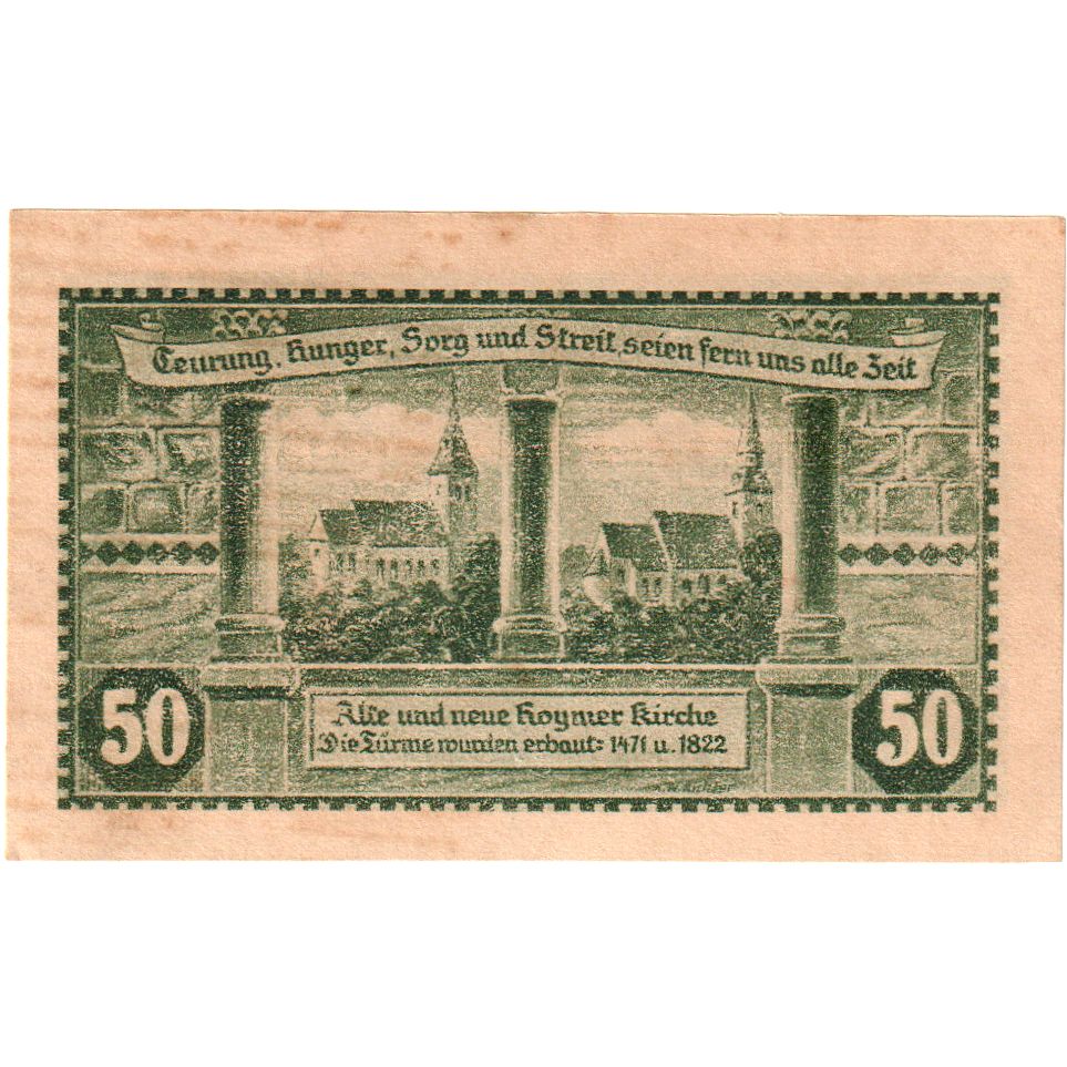 Banknot, Niemcy, Hoym, 50 Pfennig, village, 1921, 1921-05-17, UNC(60-62)