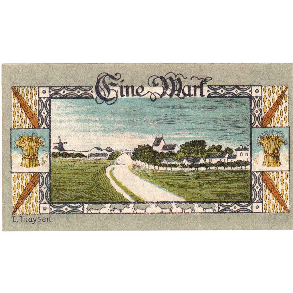 Geldschein, Deutschland, Hoyer, 1 Mark, bateau, 1920, 1920-04-10, UNZ