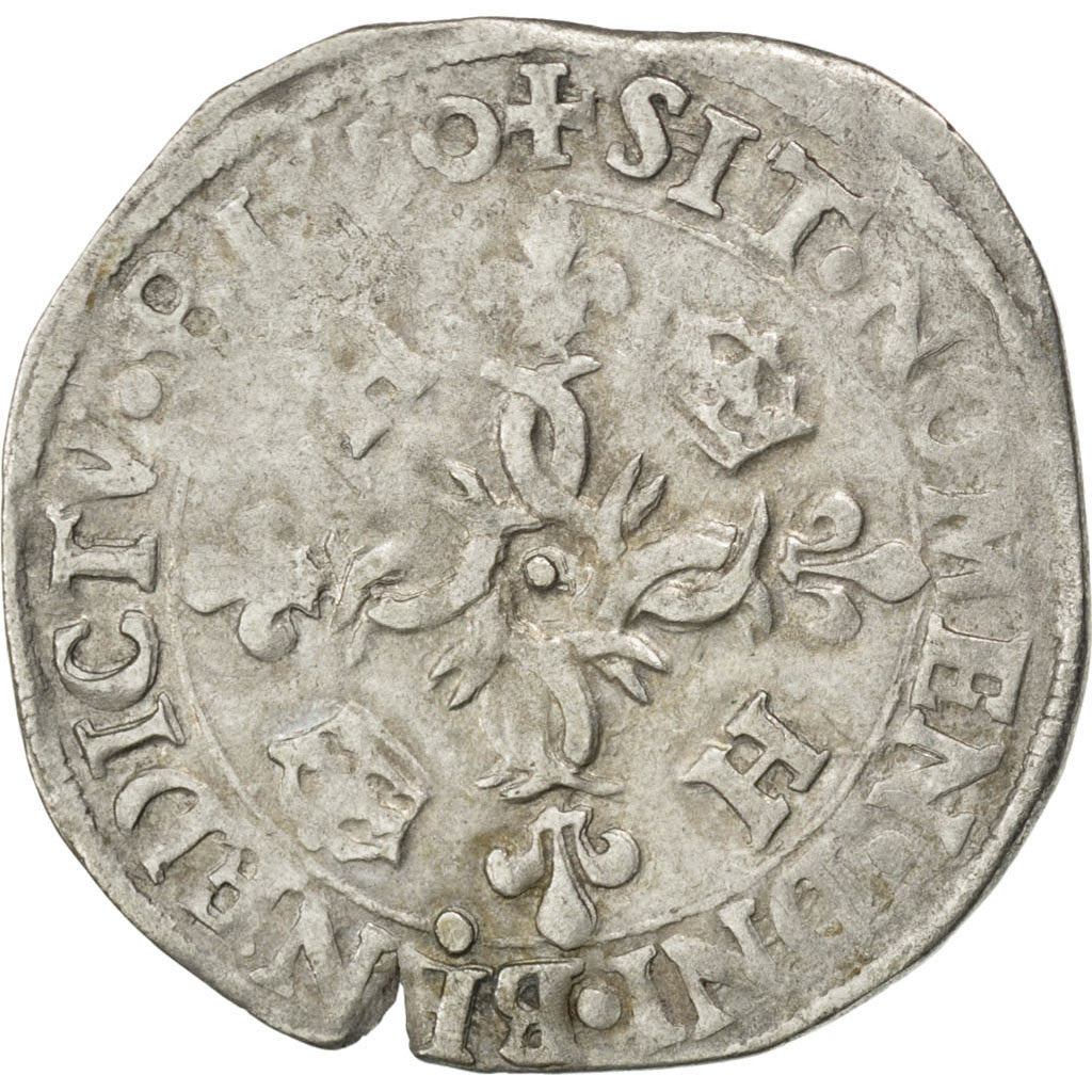 France, Douzain, 1550, Dijon, Billon, EF(40-45), Sombart:4380