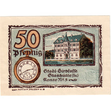 Banknote, Germany, Glashutte, 50 Pfennig, Maison, 1921, UNC(63), Mehl:430.1