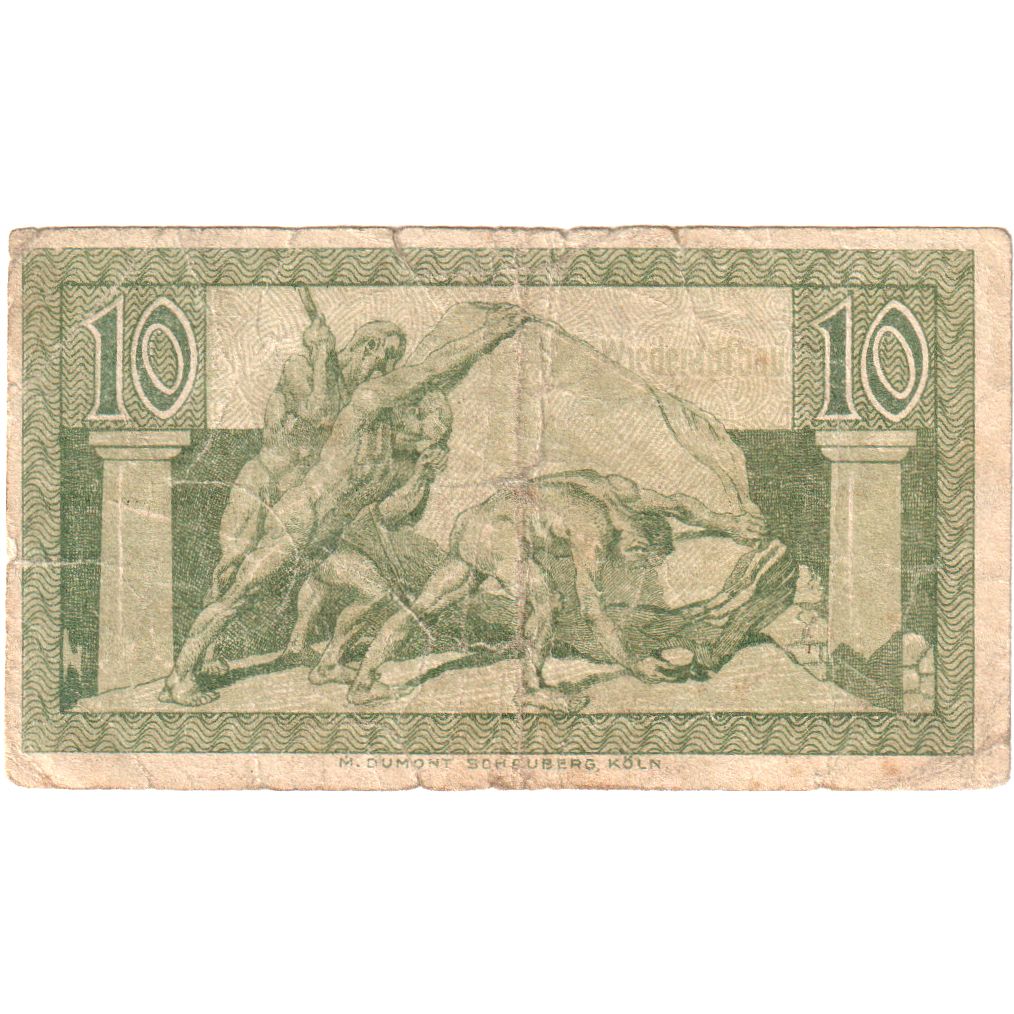 Geldschein, Deutschland, Bonn, 10 Pfennig, personnage, 1920, UNZ-, Mehl:74.6a