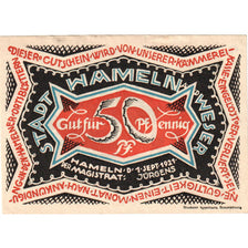 Banknote, Germany, Hameln, 50 Pfennig, personnage, 1921, 1921-09-01, UNC(65-70)
