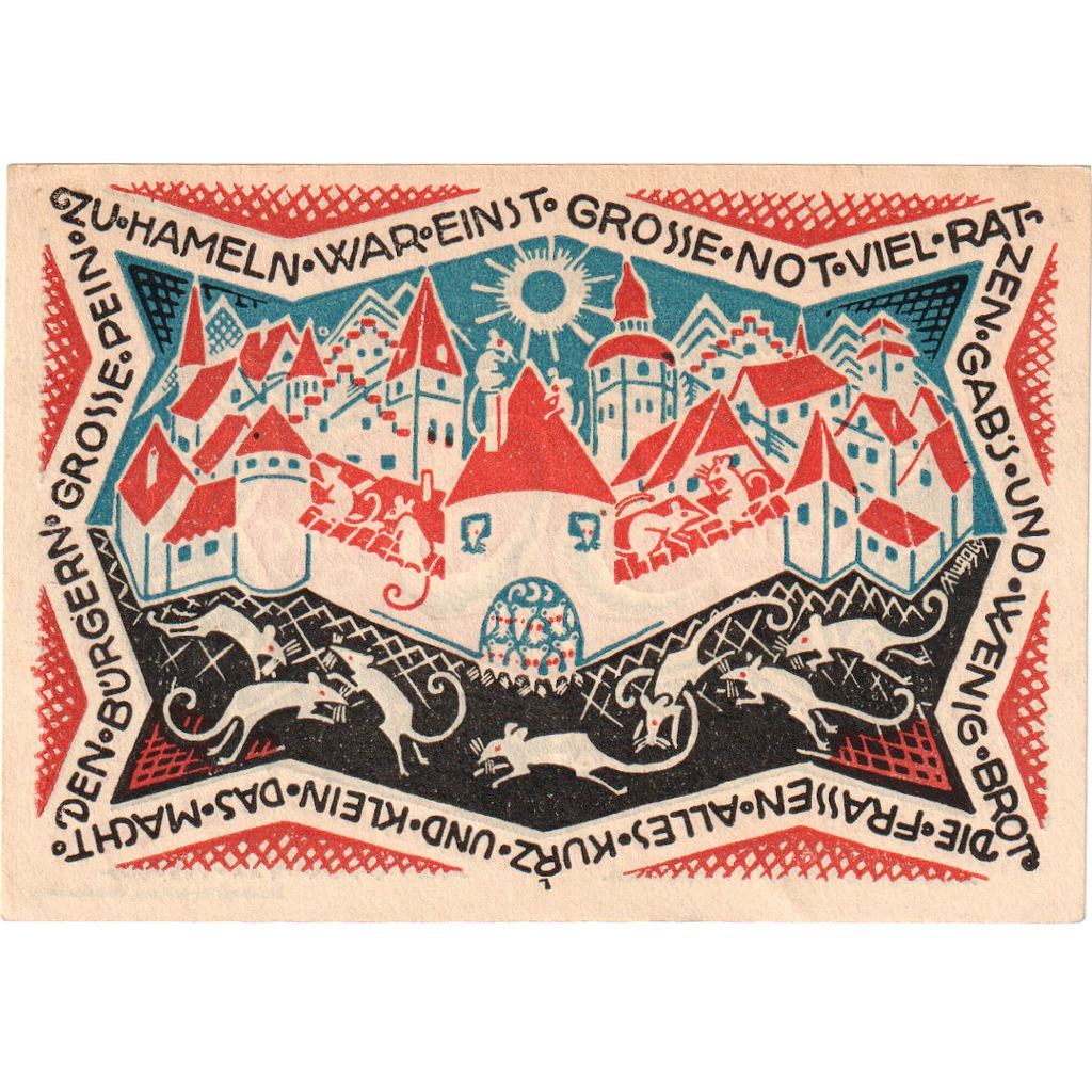 Geldschein, Deutschland, Hameln, 50 Pfennig, village, 1921, 1921-09-01, UNZ