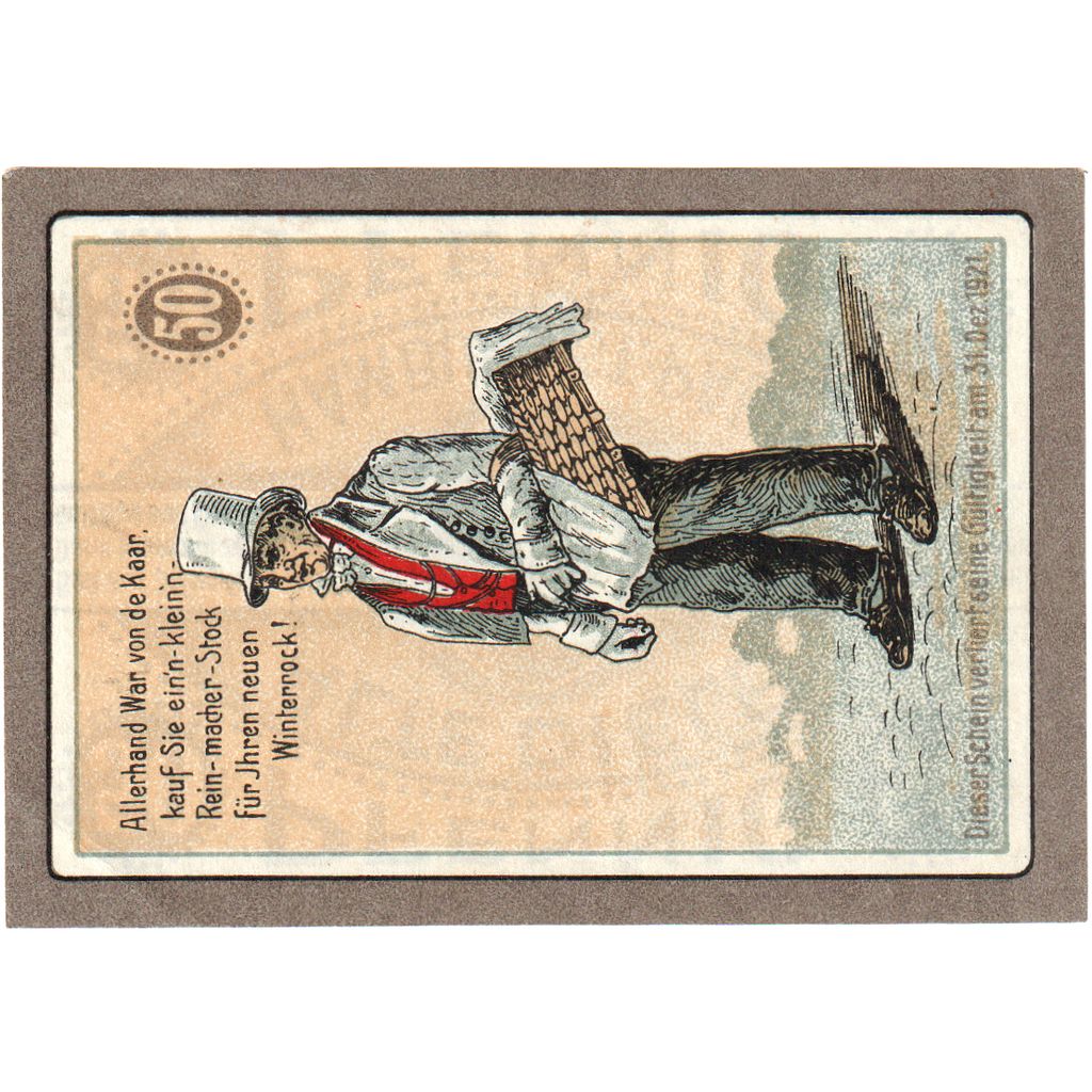 Geldschein, Deutschland, Hamburg, 50 Pfennig, personnage, O.D, UNZ, Mehl:515.2