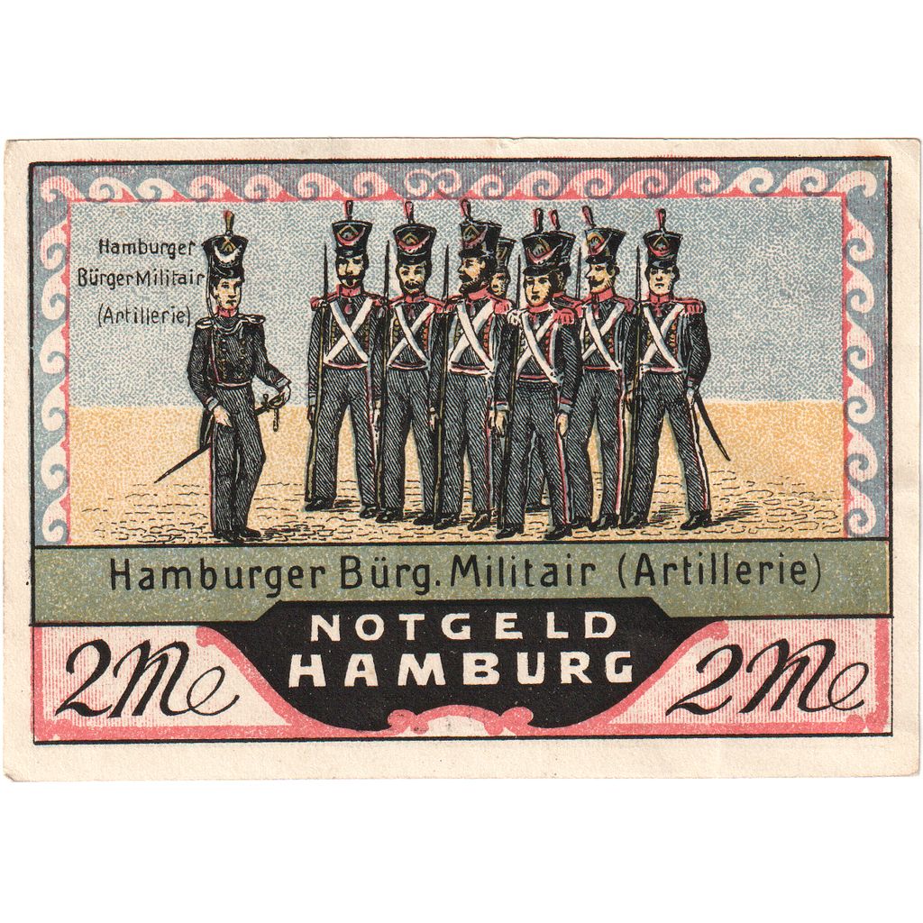 Allemagne, Hamburg, 2 Mark, militaire, 1921, 1921-07-01, NEUF, Mehl:519.1
