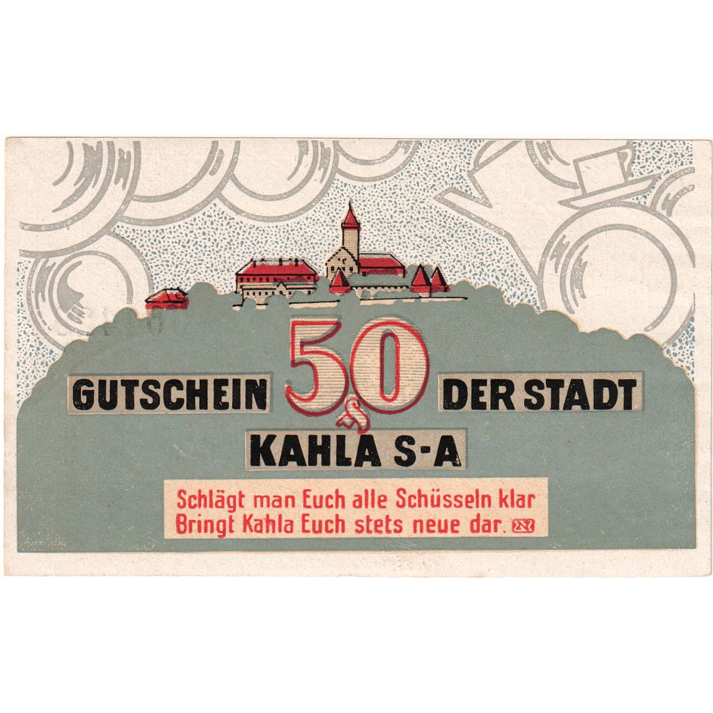 Deutschland, Kahla, 50 Pfennig, village, 1921, 1921-08-15, UNZ, Mehl:668.5