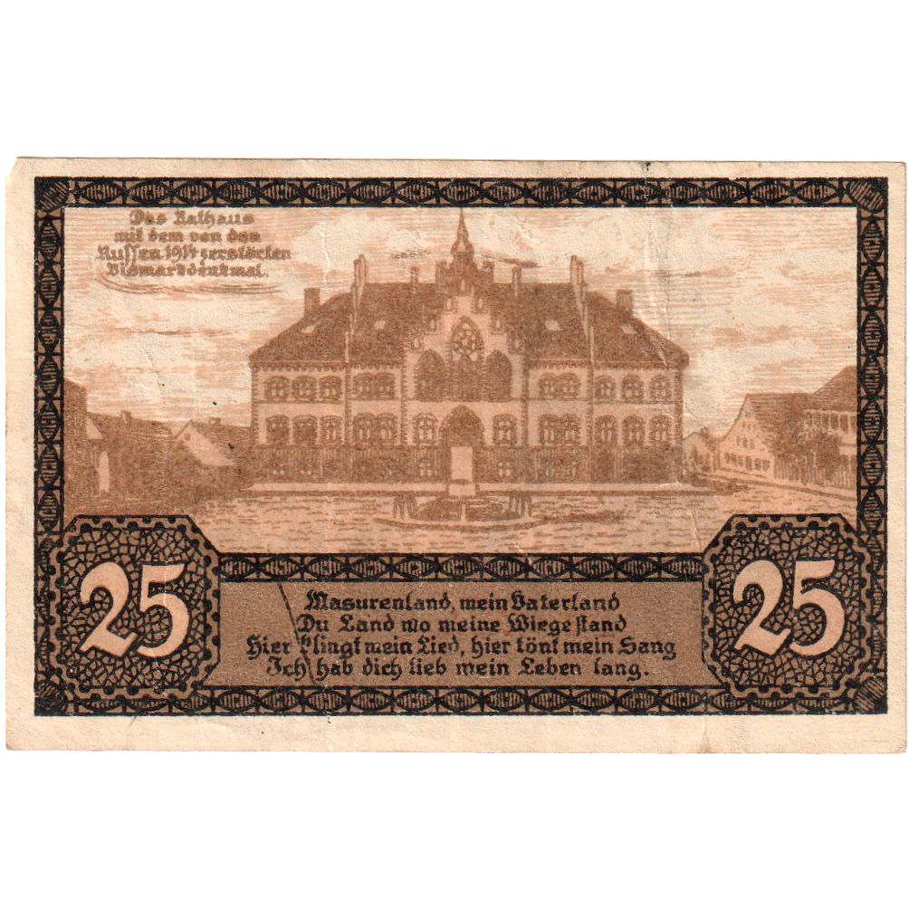 Deutschland, Johannisburg, 25 Pfennig, manoir, 1920, 1920-10-01, UNZ-