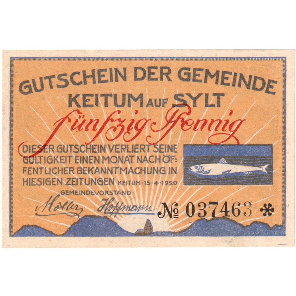 Niemcy, Keitum, 50 Pfennig, Maison, 1920, 1920-04-15, UNC(63), Mehl:685.1