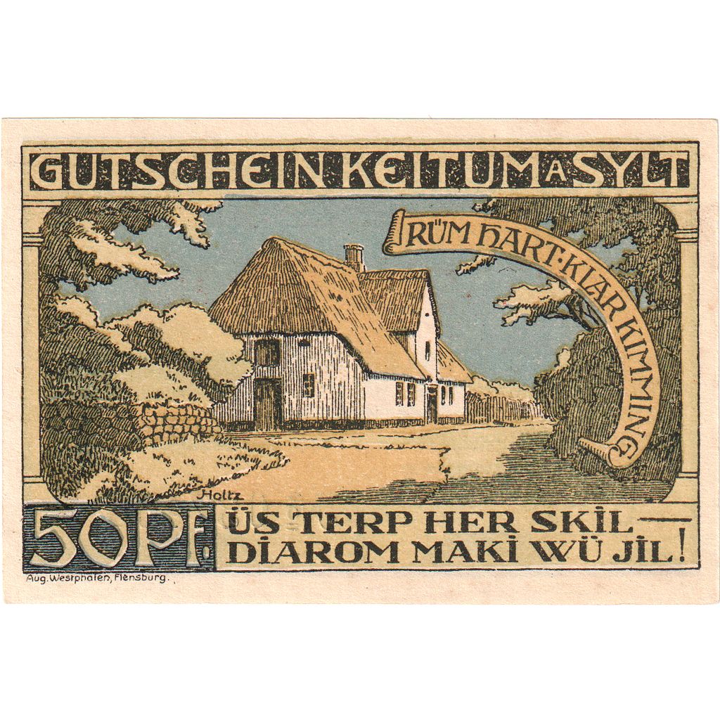 Niemcy, Keitum, 50 Pfennig, Maison, 1920, 1920-04-15, UNC(63), Mehl:685.1