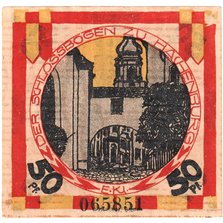 Niemcy, Hachenburg, 50 Pfennig, ruelle, 1921, 1921-06-01, UNC(60-62), Mehl:498.1