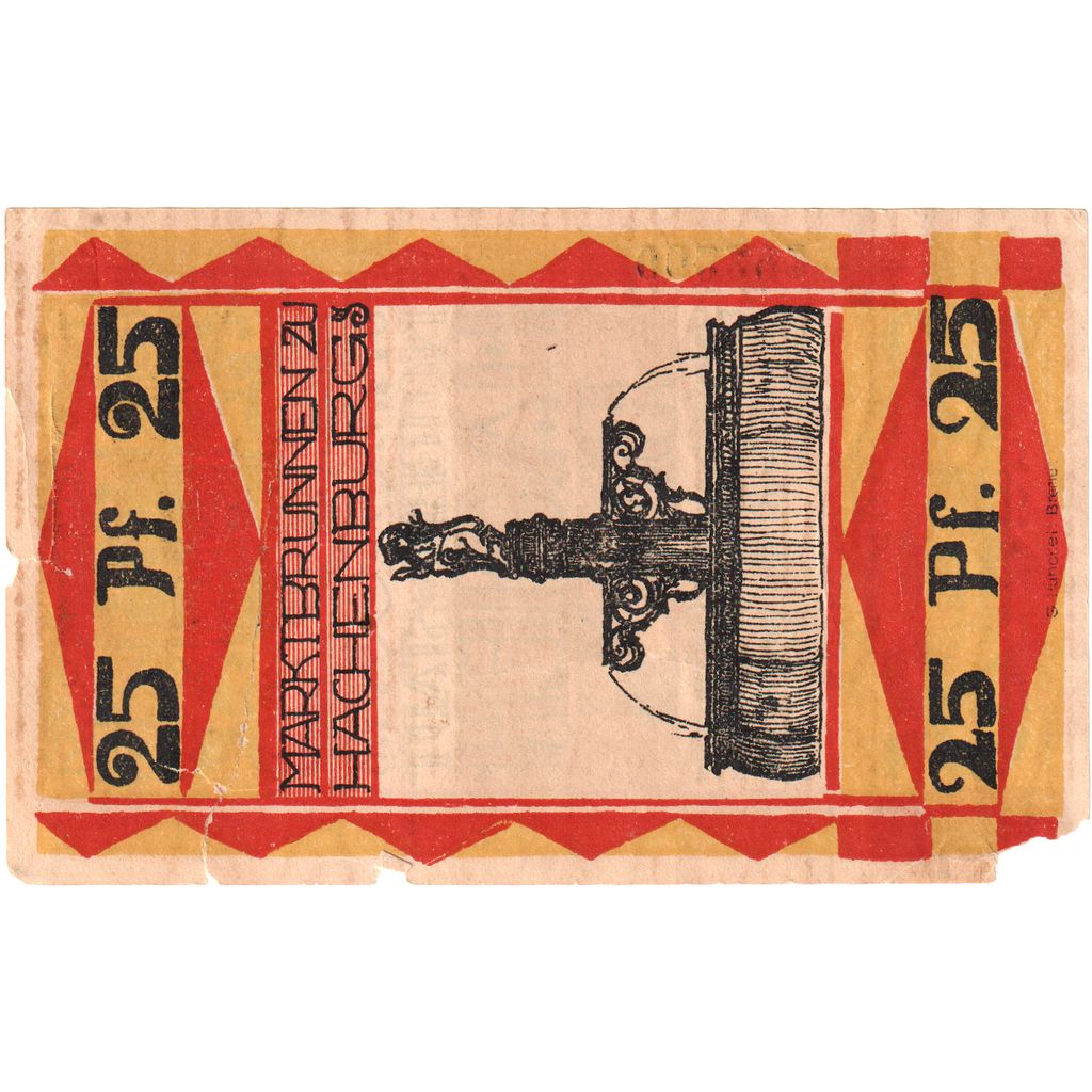 Alemania, Hachenburg, 25 Pfennig, fontaine, 1921, 1921-06-01, EBC, Mehl:498.1