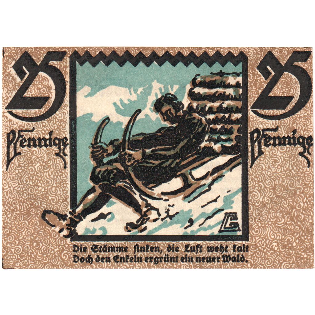 Banknot, Niemcy, Hirschberg a.d. Saale, 25 Pfennig, luge, O.D, Undated, UNC(63)