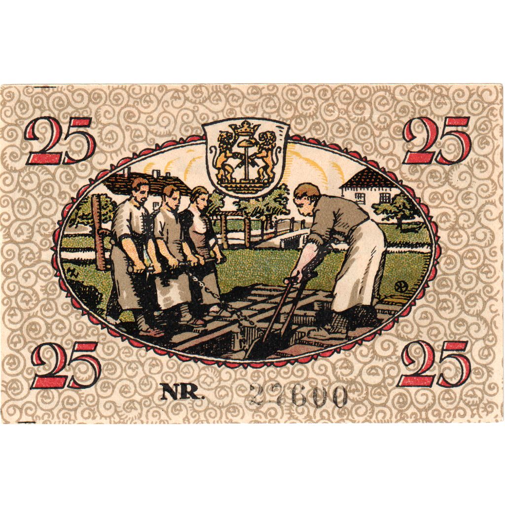 Alemanha, kirchhain, 25 Pfennig, personnage, 1921, 1921-08-01, UNC(63)