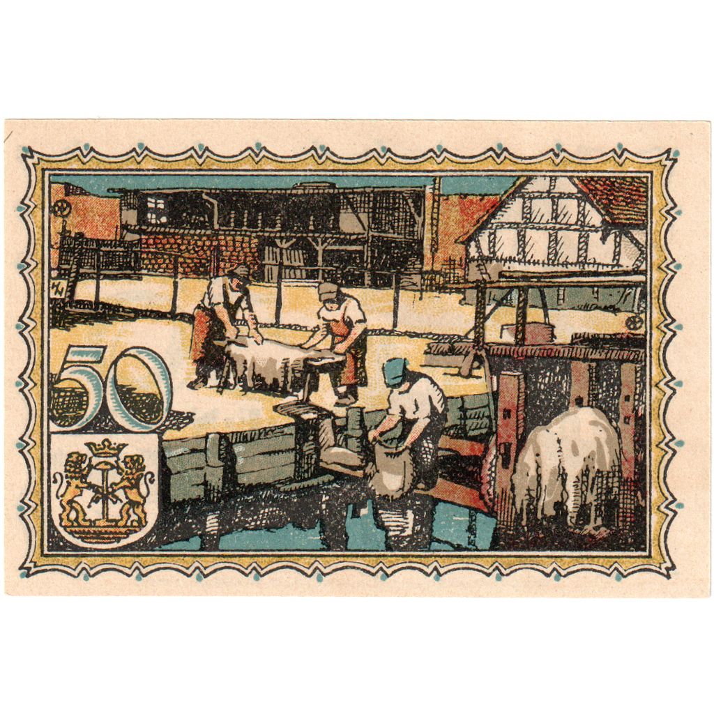 Alemanha, kirchhain, 50 Pfennig, personnage, 1921, 1921-08-01, UNC(63)