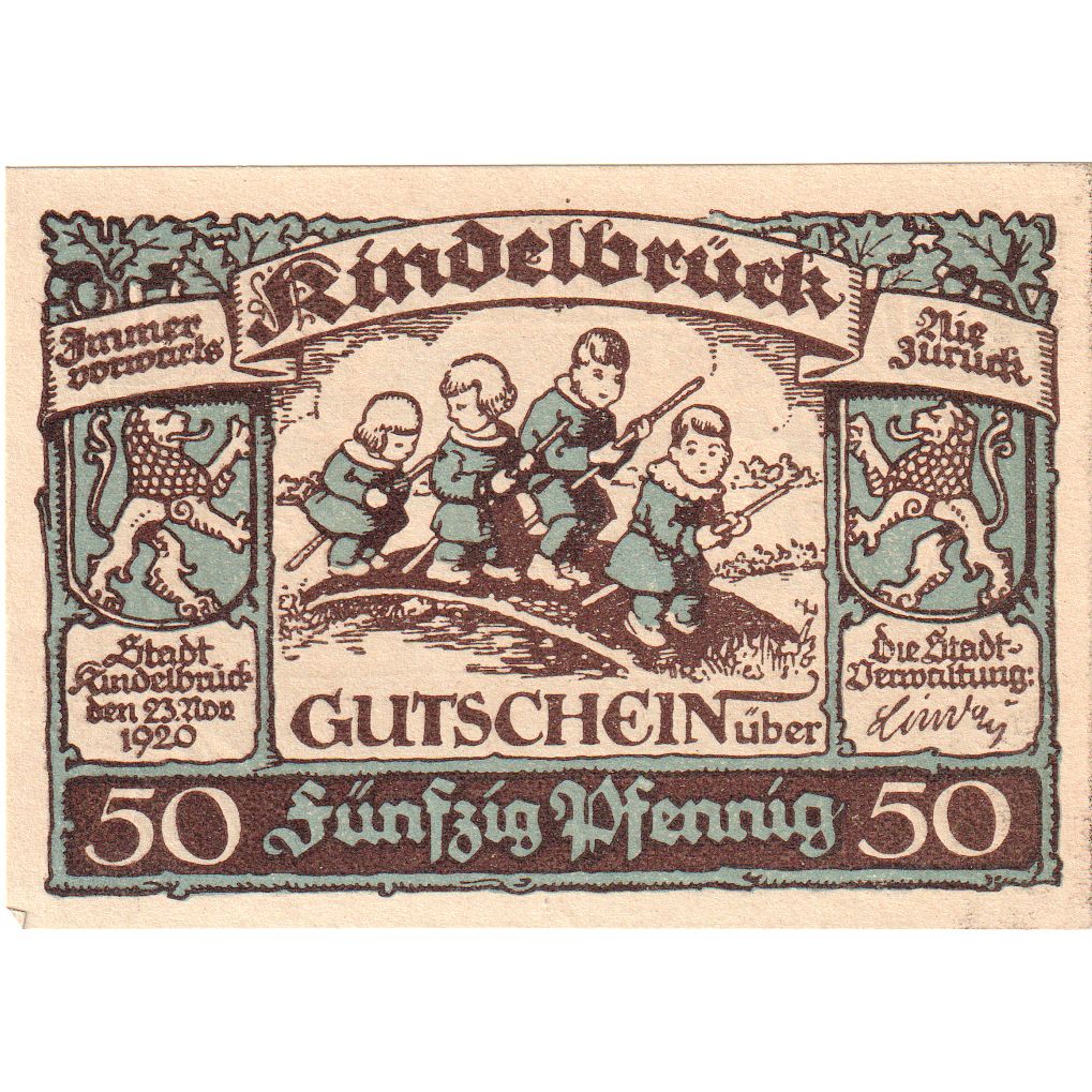 Alemania, Kindelbrück, 50 Pfennig, EBC+