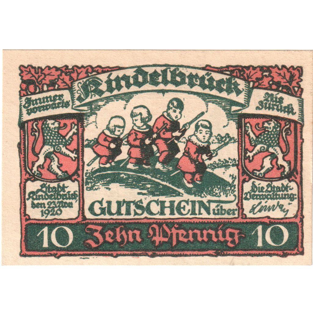 Deutschland, Kindelbrück, 10 Pfennig, paysage, 1920, 1920-11-23, UNZ-