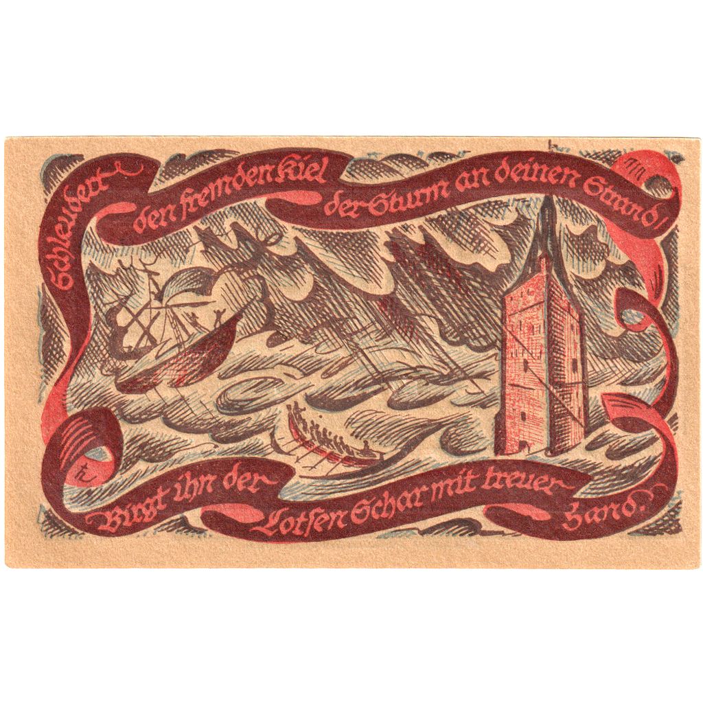 Deutschland, Oldenburg, 50 Pfennig, tempête, 1921, UNZ, Mehl:1017.1b