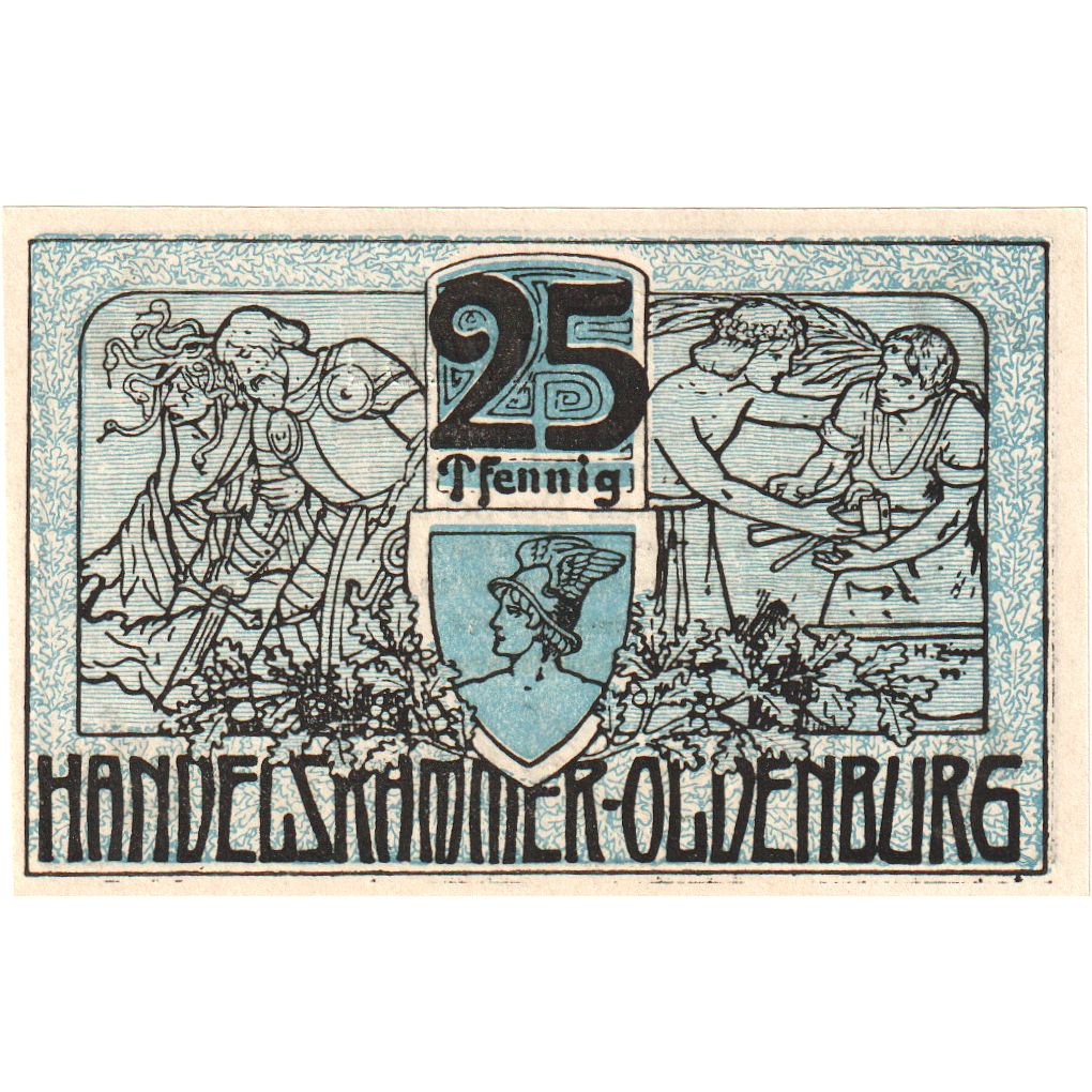 Deutschland, Oldenburg, 25 Pfennig, personnage 1, 1918, 1918-12-01, VZ+