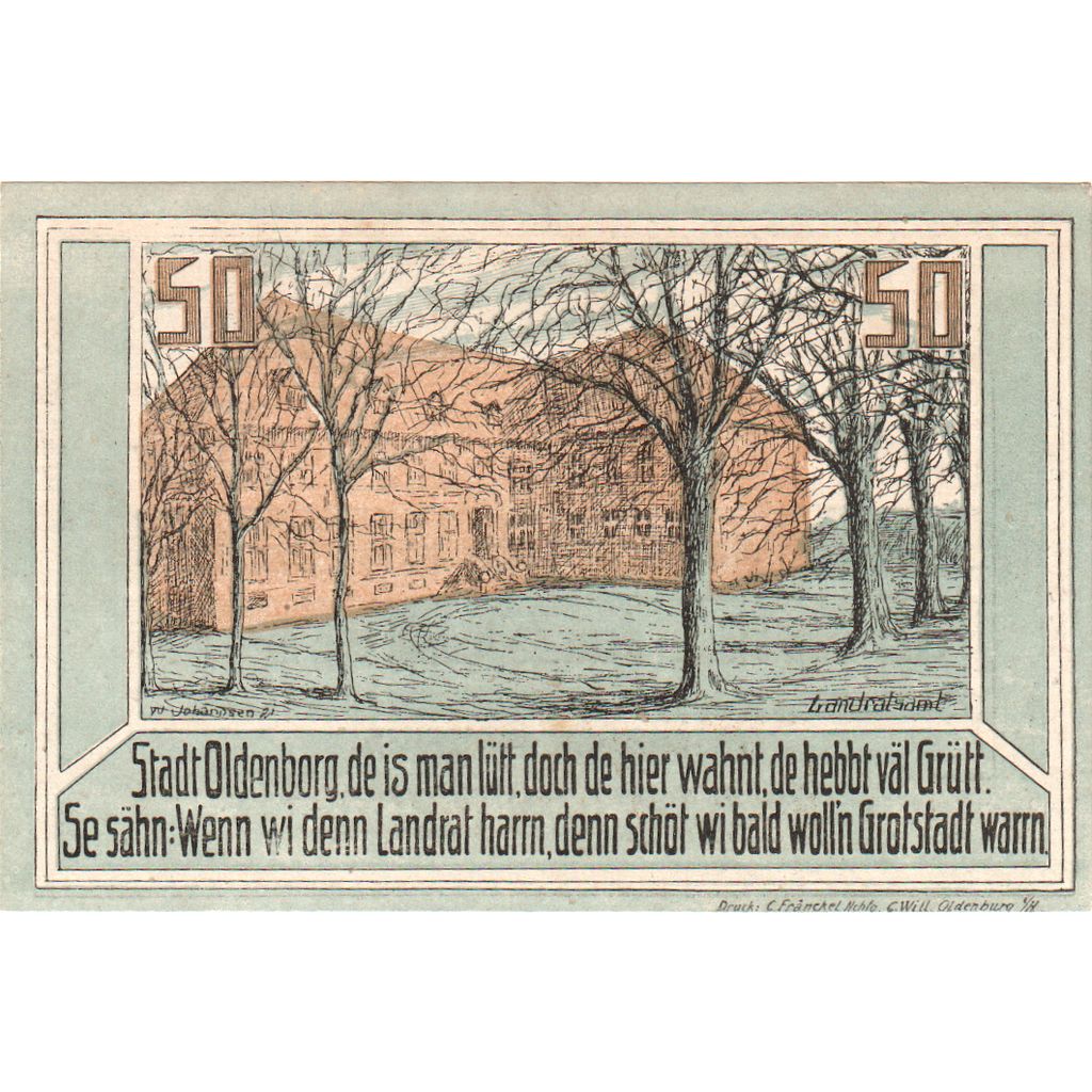 Deutschland, Oldenburg i. Holstein Stadt, 50 Pfennig, paysage, 1921, 1921-04-01