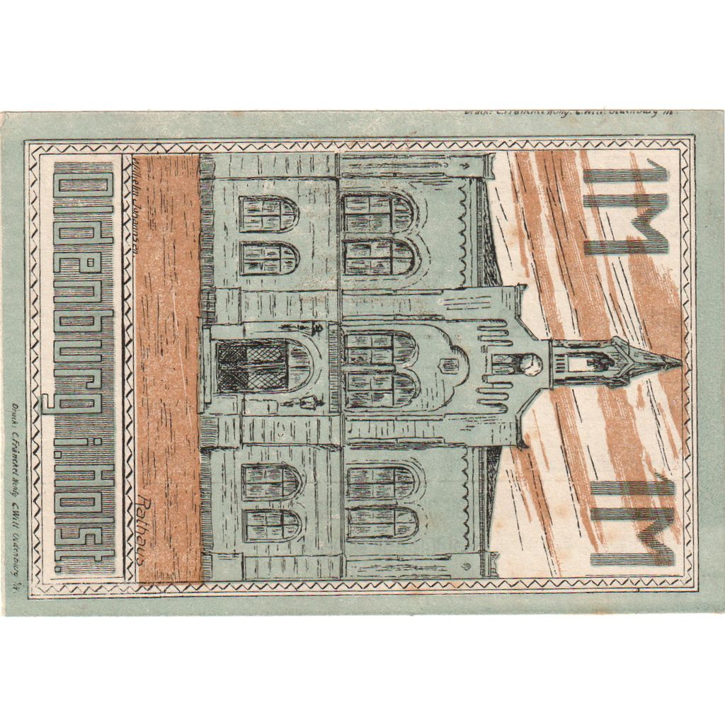 Allemagne, Oldenburg i. Holstein Stadt, 1 Mark, Eglise, 1922, 1922-01-01, SUP+