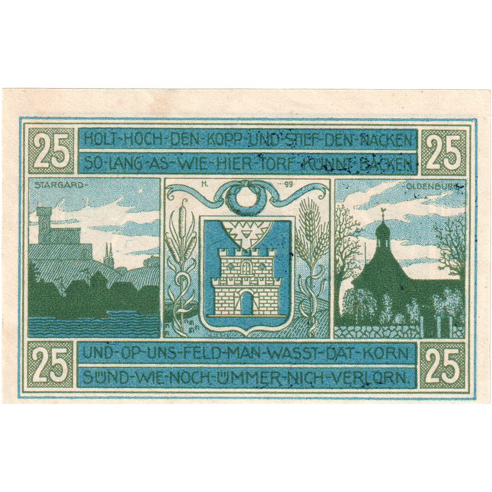 Deutschland, Oldenburg i. Holstein Stadt, 25 Pfennig, paysage, 1922, 1922-01-01
