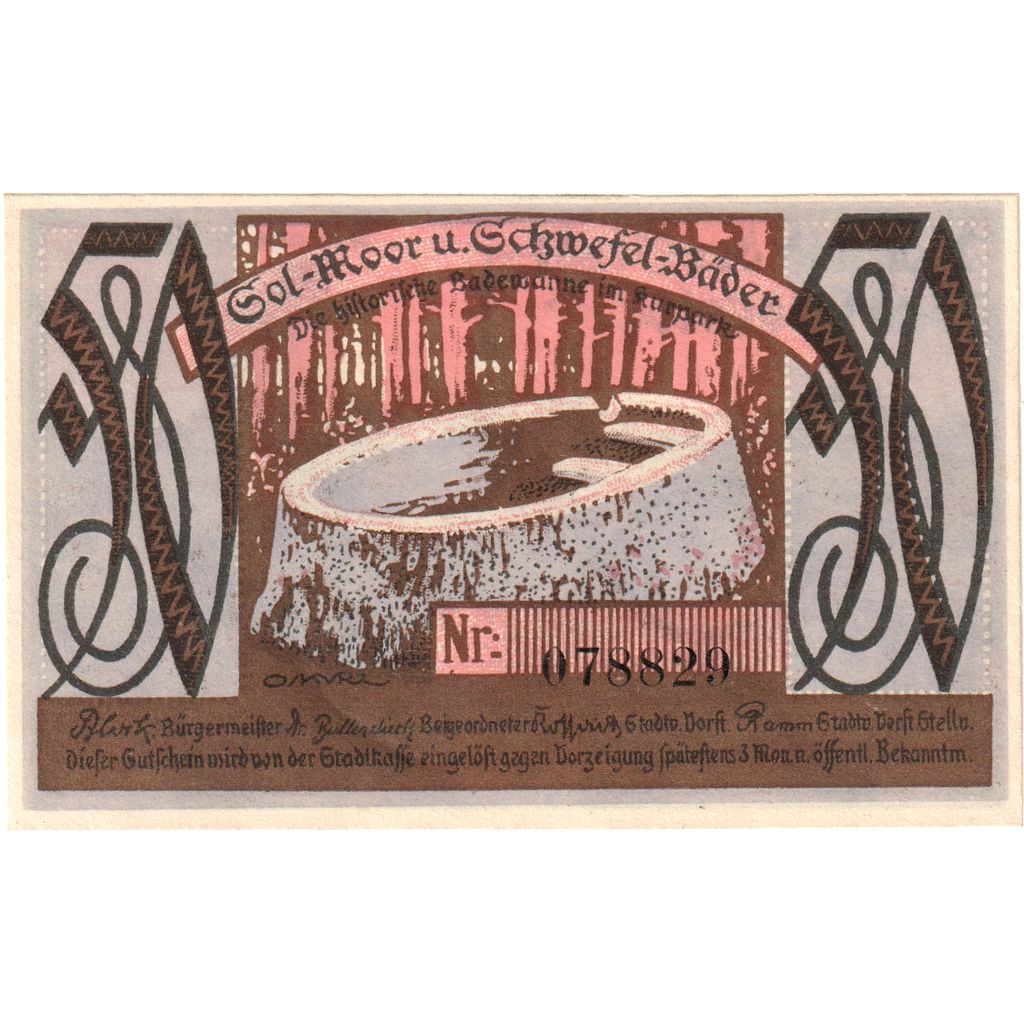 Deutschland, Oldesloe, Bad Stadt, 50 Pfennig, valeur faciale, undated (1921)