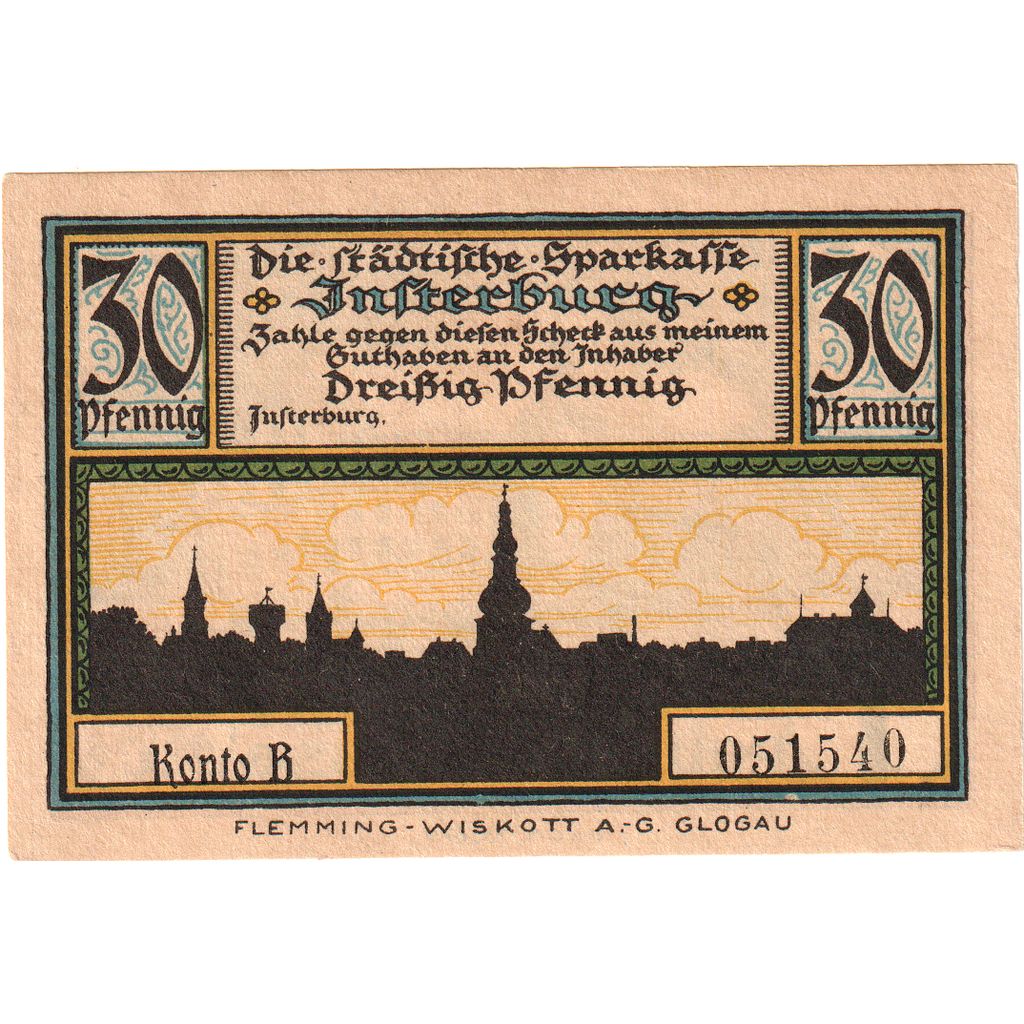 Deutschland, Insterburg, 30 Pfennig, UNZ