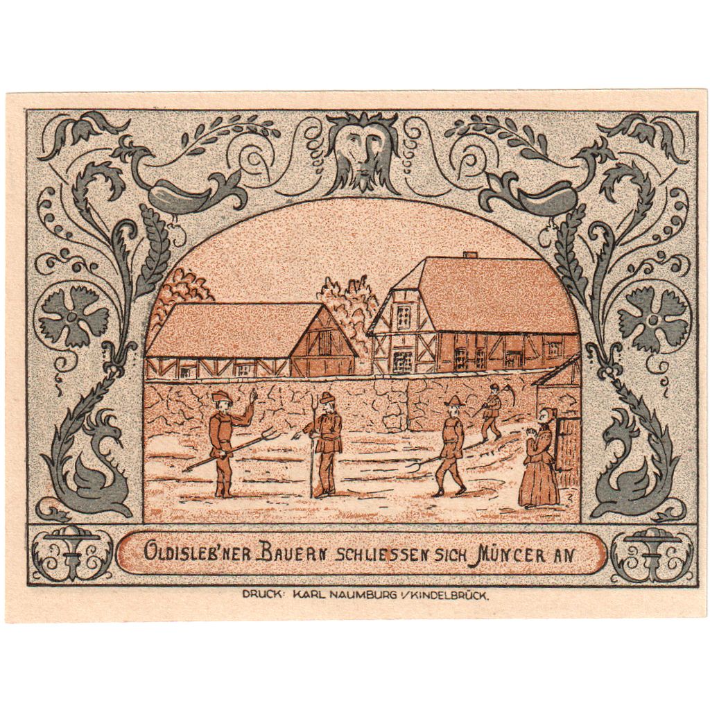 Niemcy, Oldisleben Gemeinde, 50 Pfennig, paysage, 1921, UNC(65-70), Mehl:1022.1a