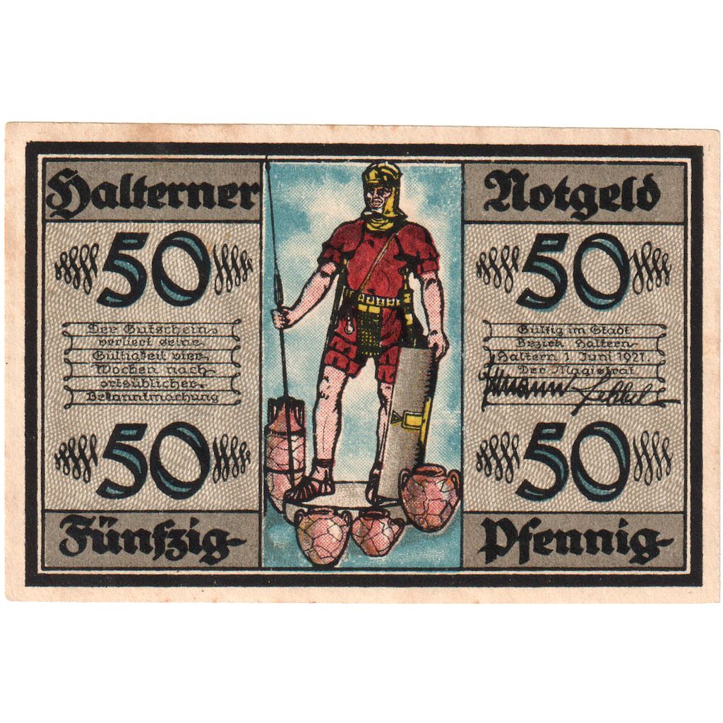Deutschland, Haltern Stadt, 50 Pfennig, rue, 1921, 1921-06-01, VZ+, Mehl:514.1