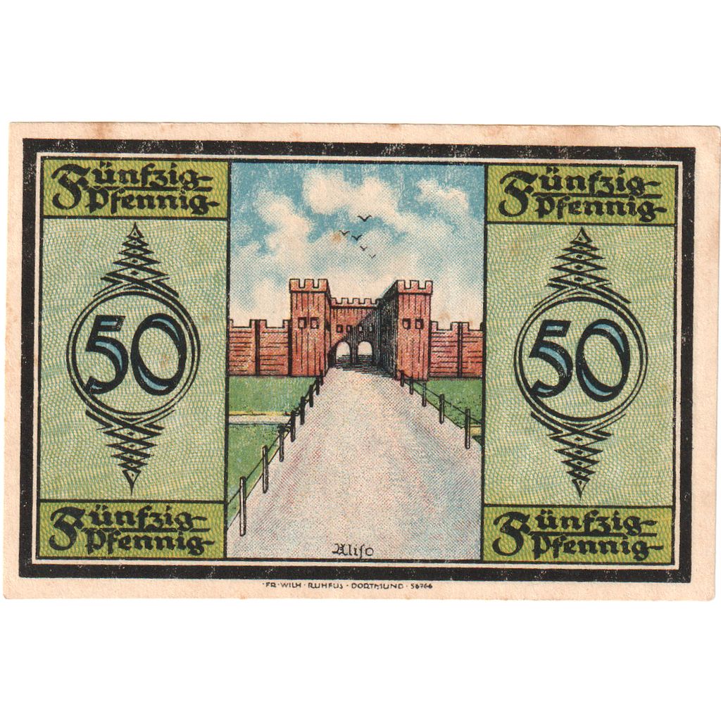 Deutschland, Haltern Stadt, 50 Pfennig, rue, 1921, 1921-06-01, VZ+, Mehl:514.1