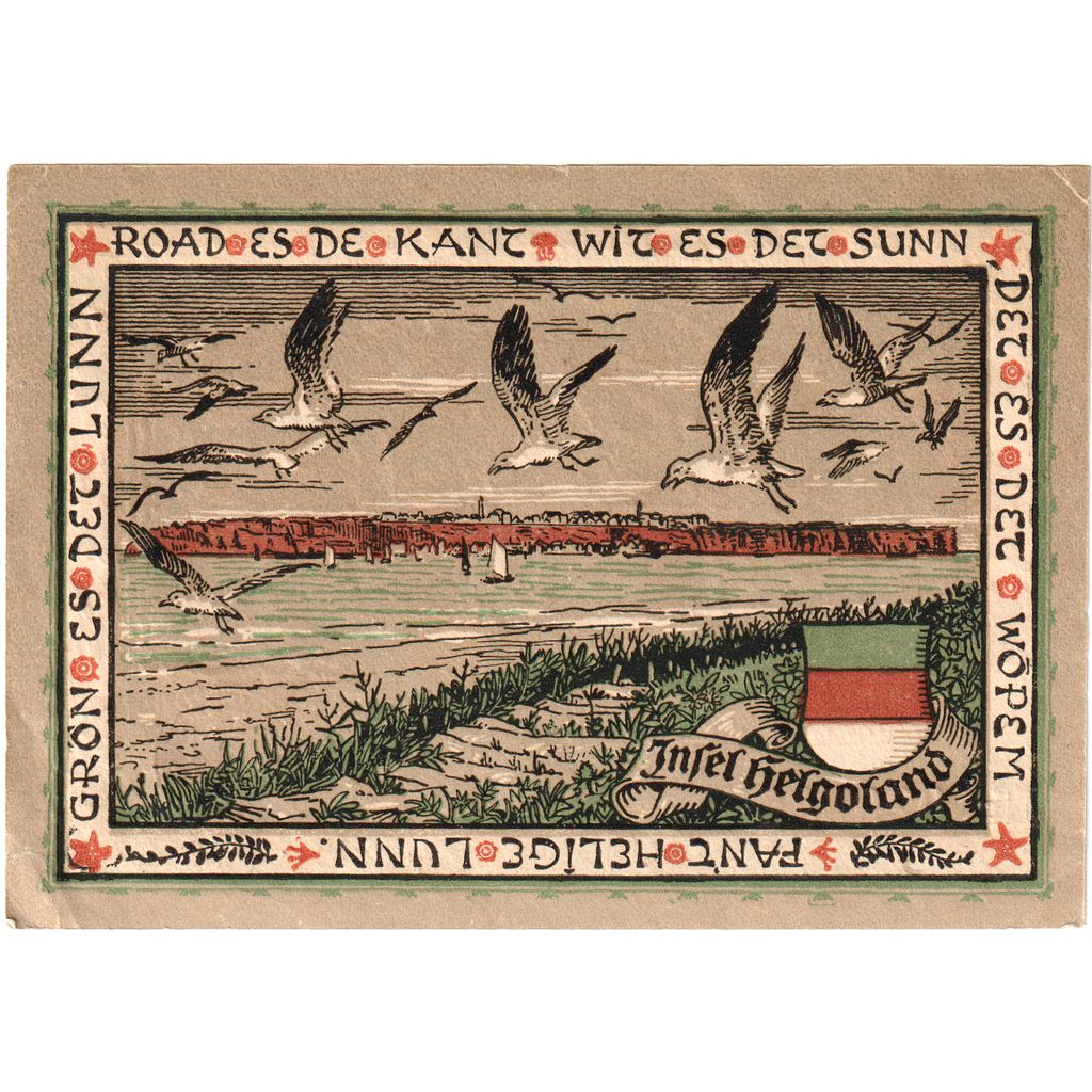 Deutschland, Helgoland Spar & Leihkasse der Landgemeinde, 1 Mark, Oiseaux 1