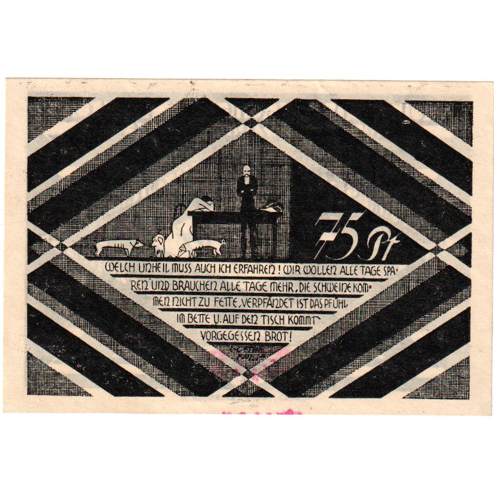 Niemcy, Hasloh, 75 Pfennig, personnage, O.D, UNC(65-70), Mehl:584.1