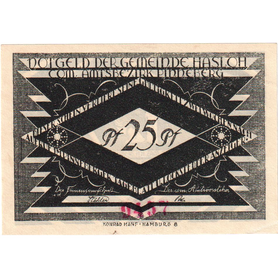 Niemcy, Hasloh, 25 Pfennig, personnage, O.D, UNC(65-70), Mehl:584.1