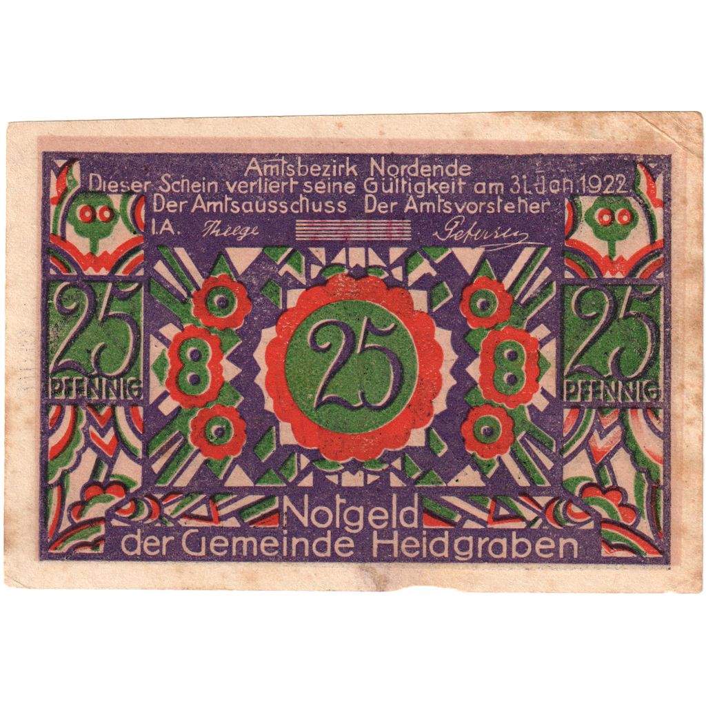 Deutschland, Heidgraben, 25 Pfennig, SS