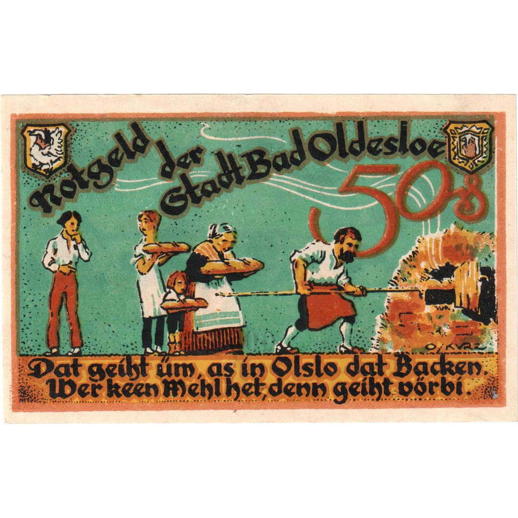 Germania, Oldesloe, Bad Stadt, 50 Pfennig, paysage, undated (1921), SPL