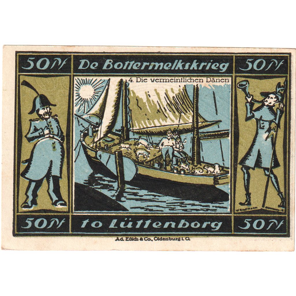 Germania, Lutjenburg, 50 Pfennig, personnage, 1921, 1921-11-01, SPL, Mehl:842.1