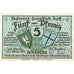 Niemcy, Lyck Stadt, 5 Pfennig, paysage, 1920, 1920-10-01, UNC(60-62), Mehl:849.1