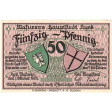 Germany, Lyck Stadt, 50 Pfennig, paysage, 1920, 1920-10-01, UNC(60-62)